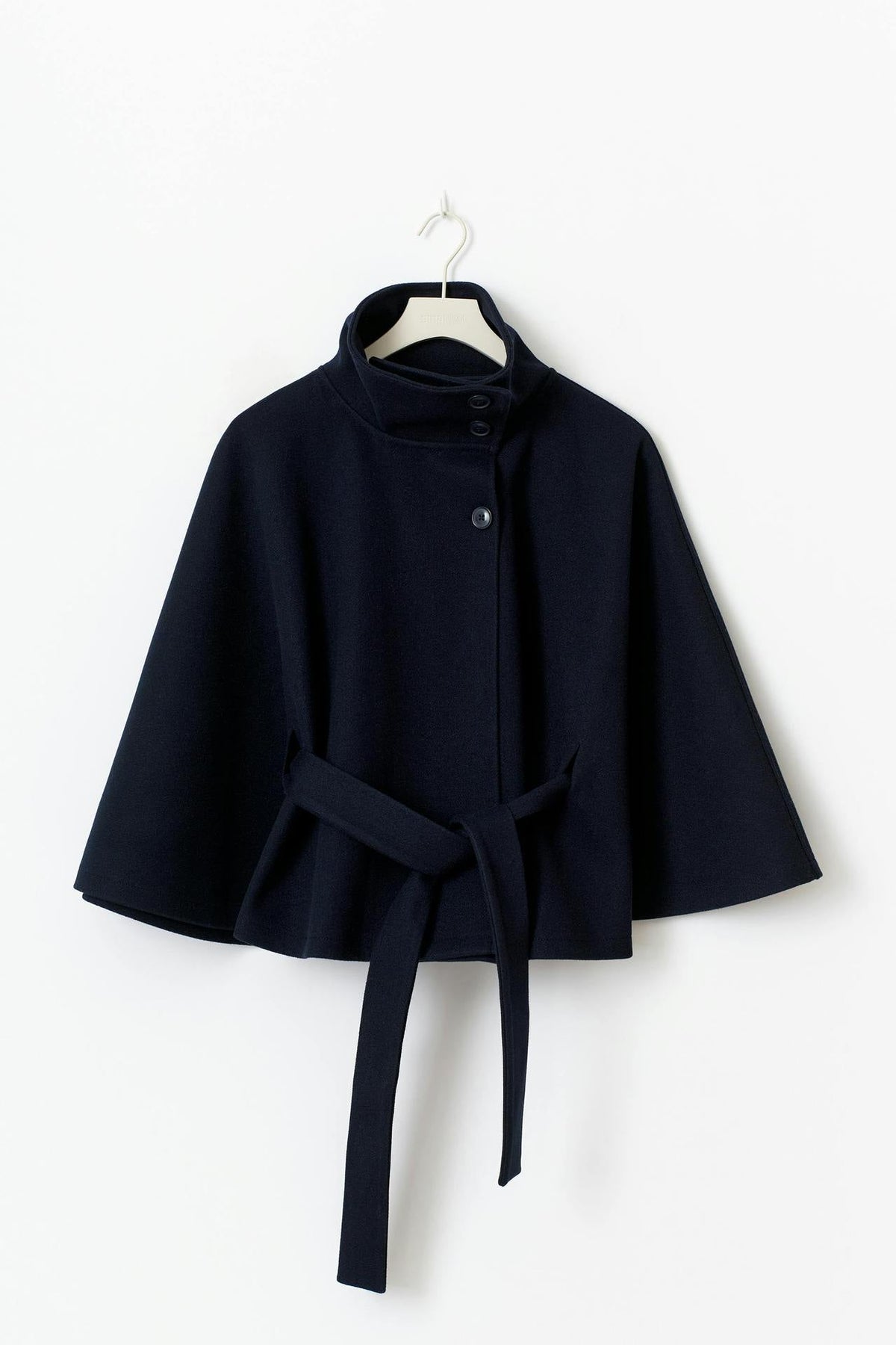 Anneke Button-Front Belted Cape Coat