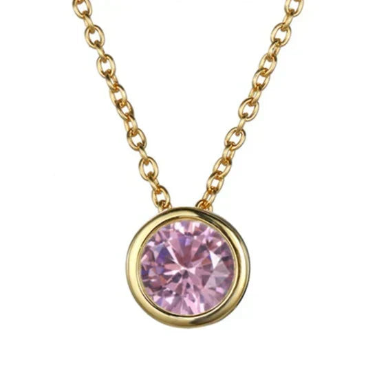 Birthstone Necklace Gold Personalized Pendant | Dainty Layering Jewelry
