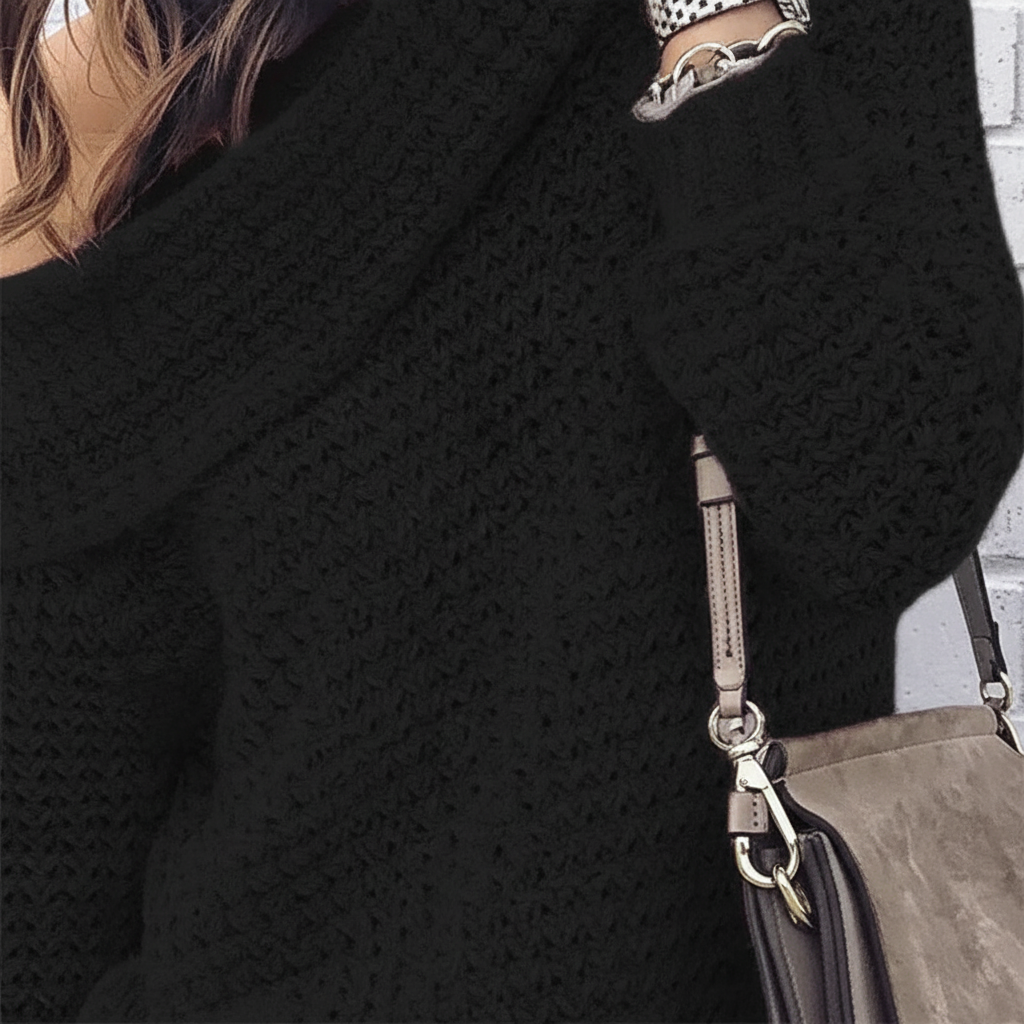 Women's Off-Shoulder Sweater with Long Sleeves