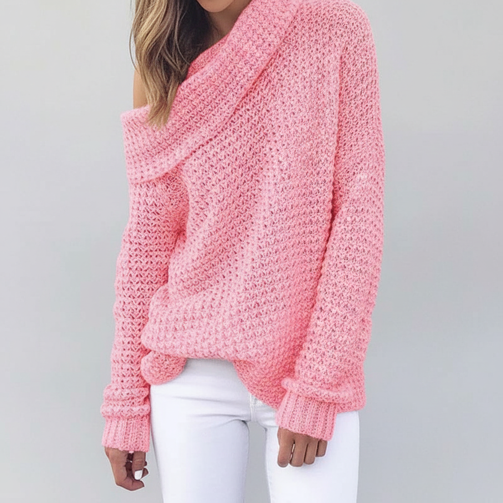Women's Off-Shoulder Sweater with Long Sleeves