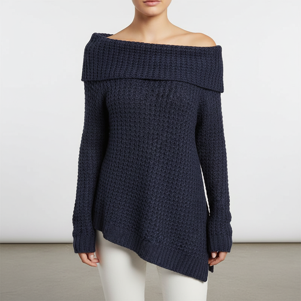 Women's Off-Shoulder Sweater with Long Sleeves