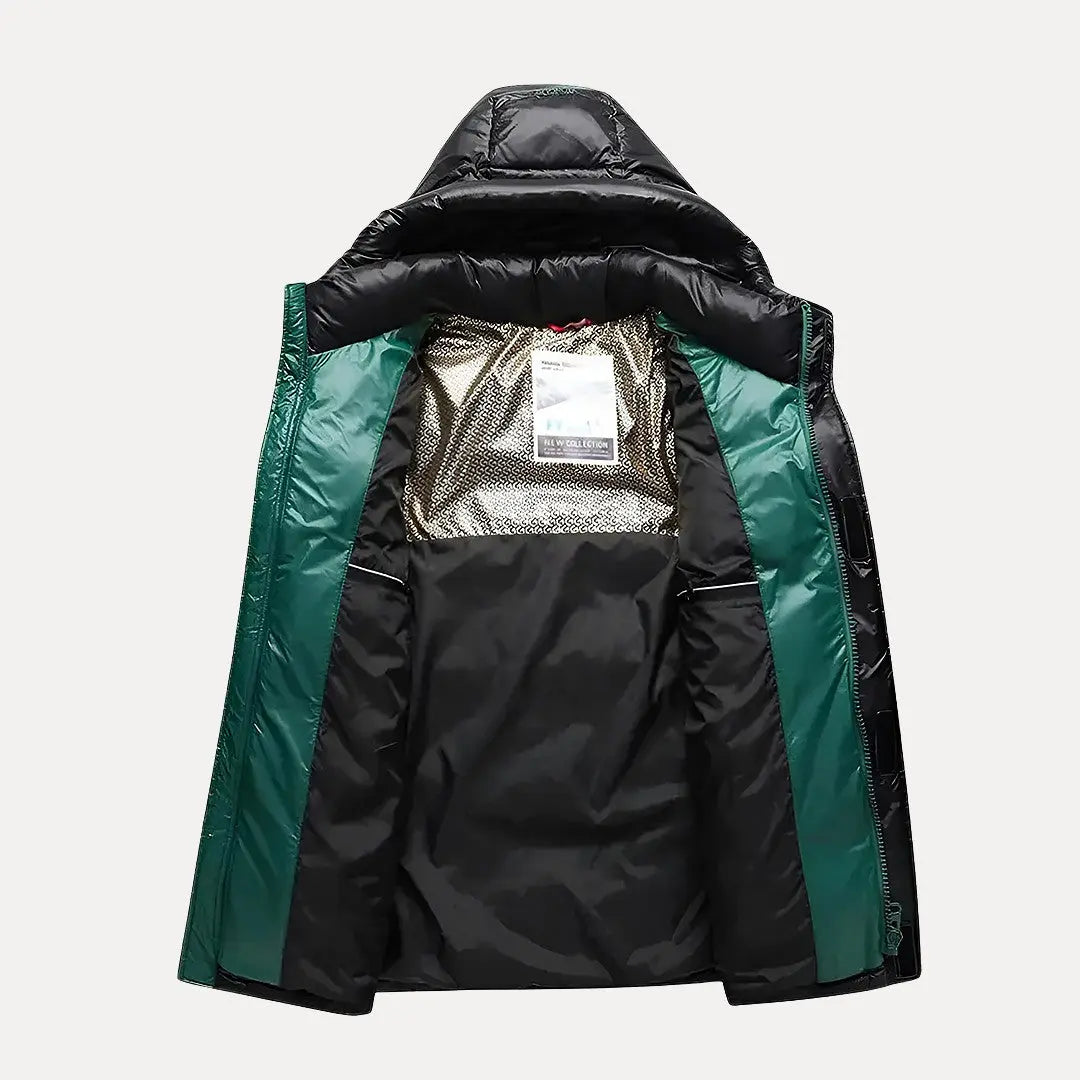 Rhett | Mens Lightweight Down Puffer Jacket with Hood | Water-Resistant Shell, Zip Closure | Red or Black XS-XXXL
