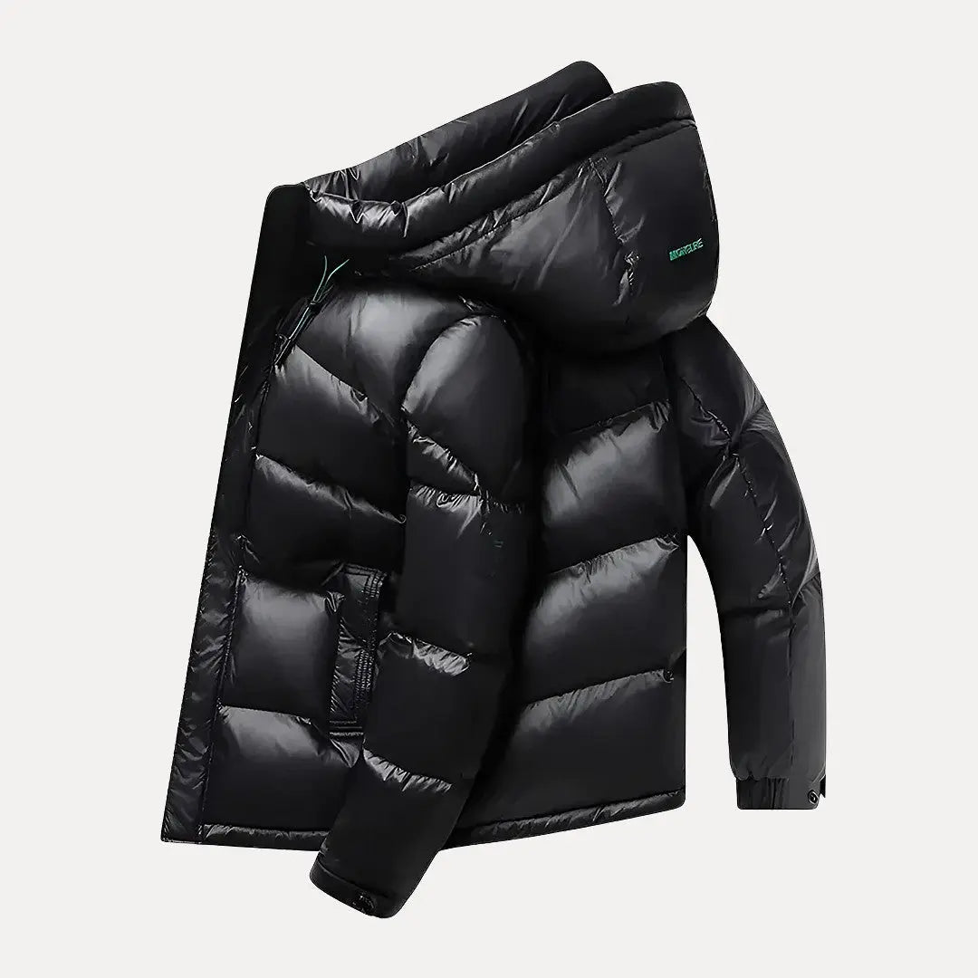 Rhett | Mens Lightweight Down Puffer Jacket with Hood | Water-Resistant Shell, Zip Closure | Red or Black XS-XXXL