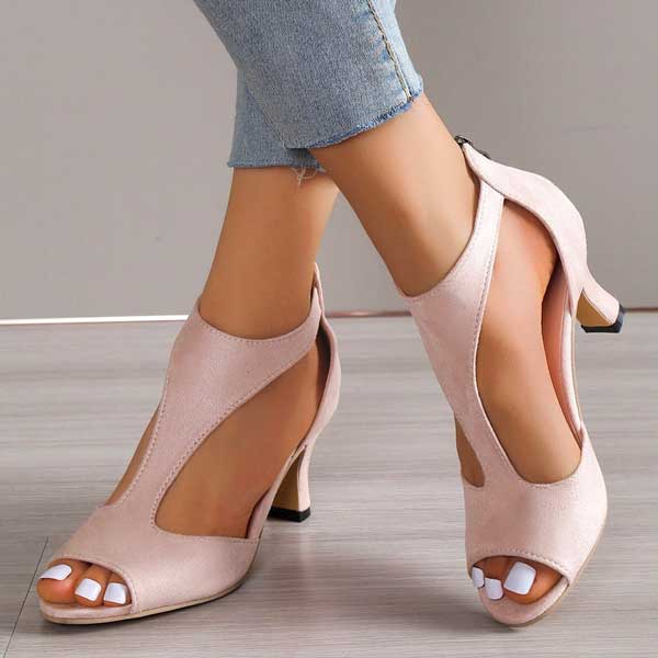 Women's Orthopedic Heeled Sandals with Open Toe Design