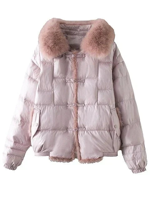 Women's Oversized Puffer Jacket – Relaxed Vintage Winter Jacket