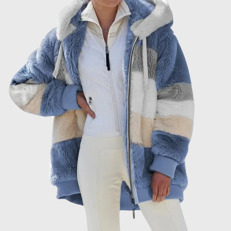 Women's Puffer Jacket with Fleece Lining and Hood