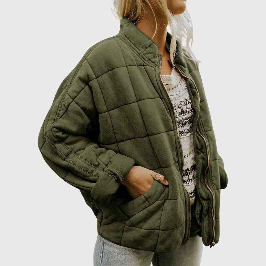 Women's Quilted Jacket, Oversized Layering Fit