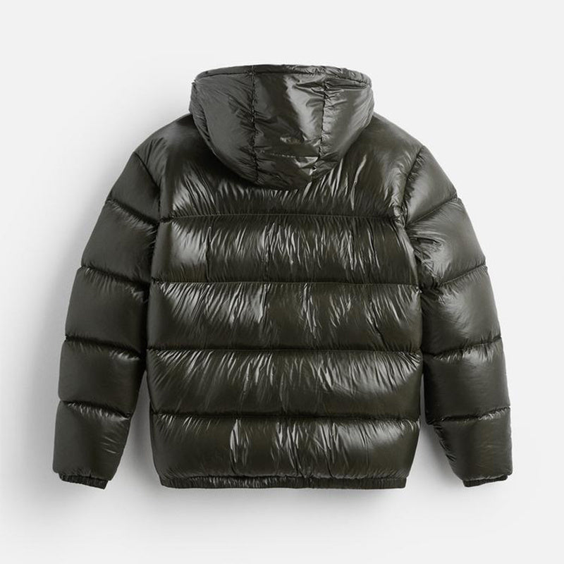 Men's Hooded Quilted Puffer Jacket, Long Sleeves, Full-Zip