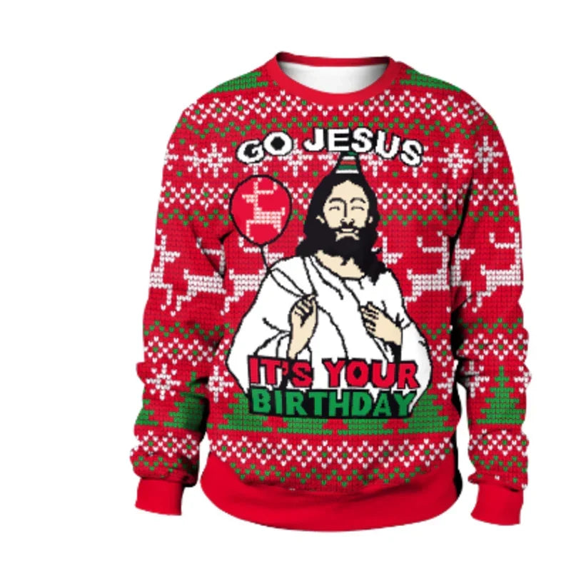 Emil | Mens Funny Christmas Sweater — Jesus' Birthday Motif in 5 Color Variants S–XL | Westmere