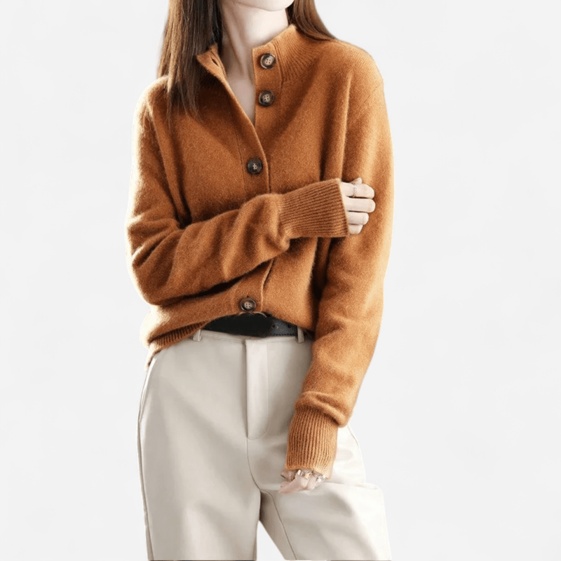 Jennifer | Womens Cashmere Cardigan, Button Front | Soft, Warm, Easy to Layer | Khaki, Off White and More S-XL
