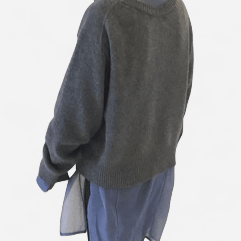 Serena | Womens Cashmere Cardigan, Asymmetric Buttons | Layered Look, Soft and Warm | Brown, Green, Gray S-2XL