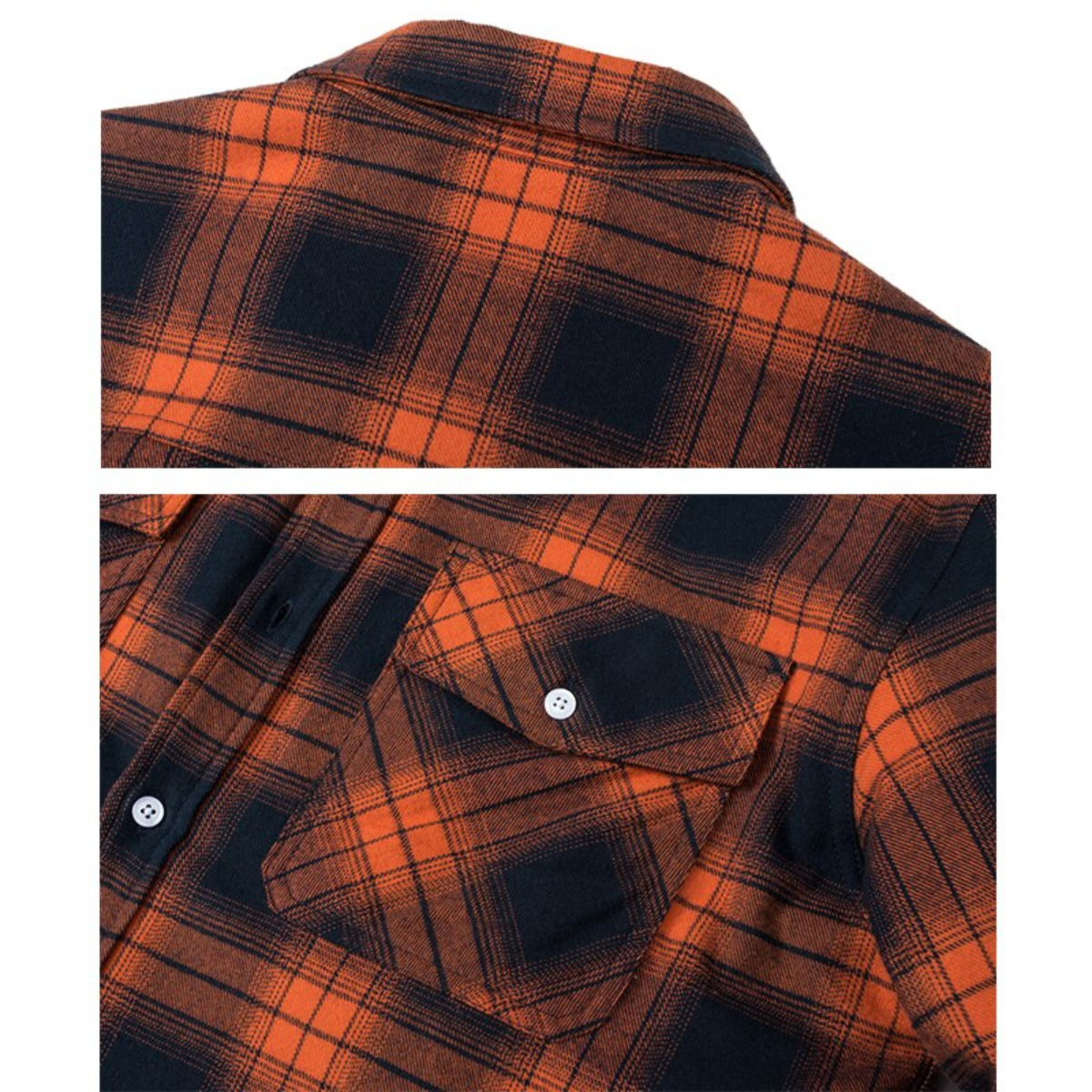 Derrick | Mens Sherpa Lined Plaid Shirt Jacket | Button-Down Closure, Chest Pocket | Orange, Green, Red and More S-5XL