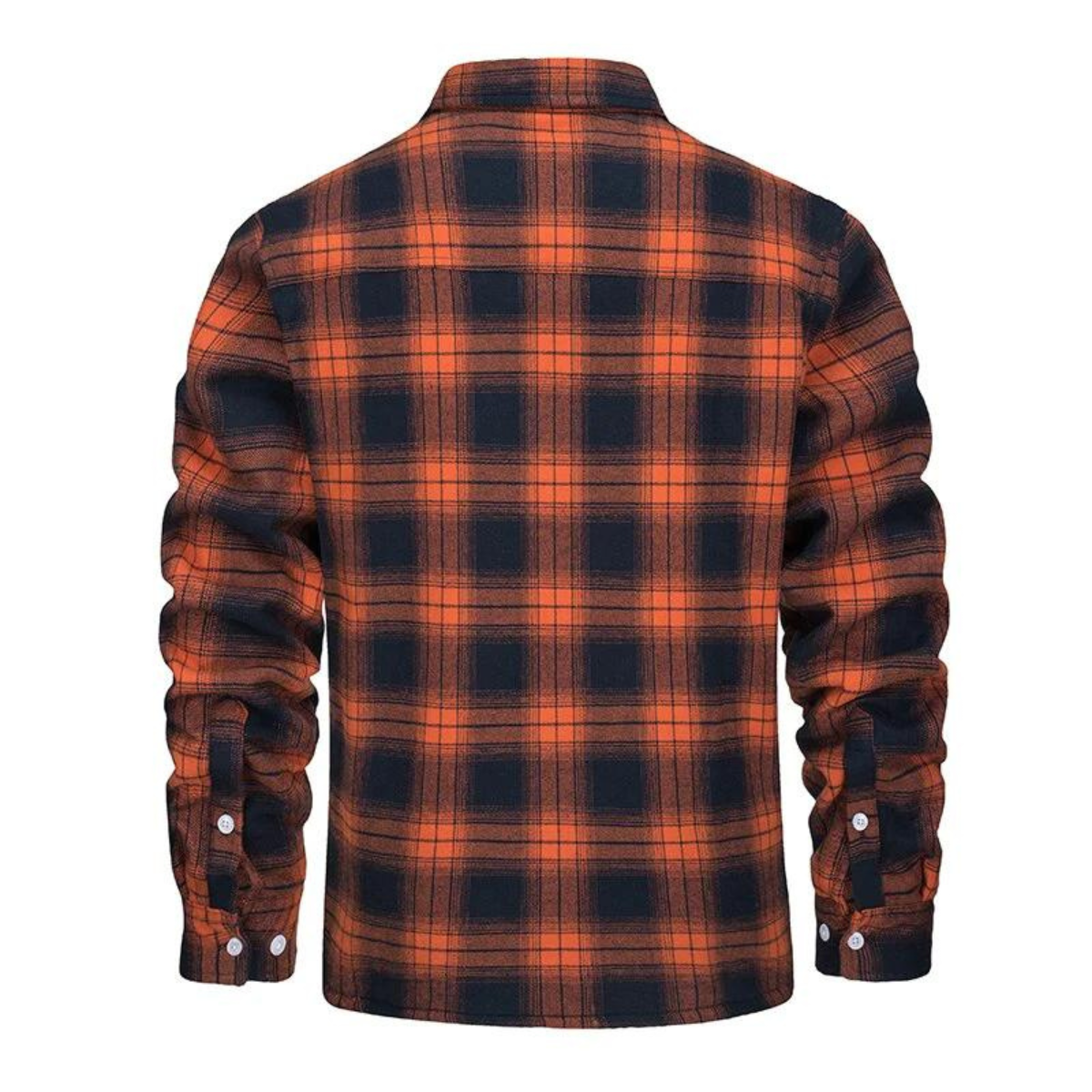 Derrick | Mens Sherpa Lined Plaid Shirt Jacket | Button-Down Closure, Chest Pocket | Orange, Green, Red and More S-5XL