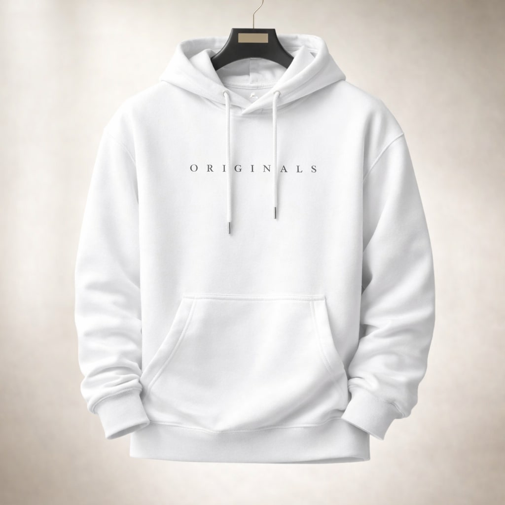 Unisex Relaxed Fit Pullover Hoodie, Drawstring Hood, Long Sleeves