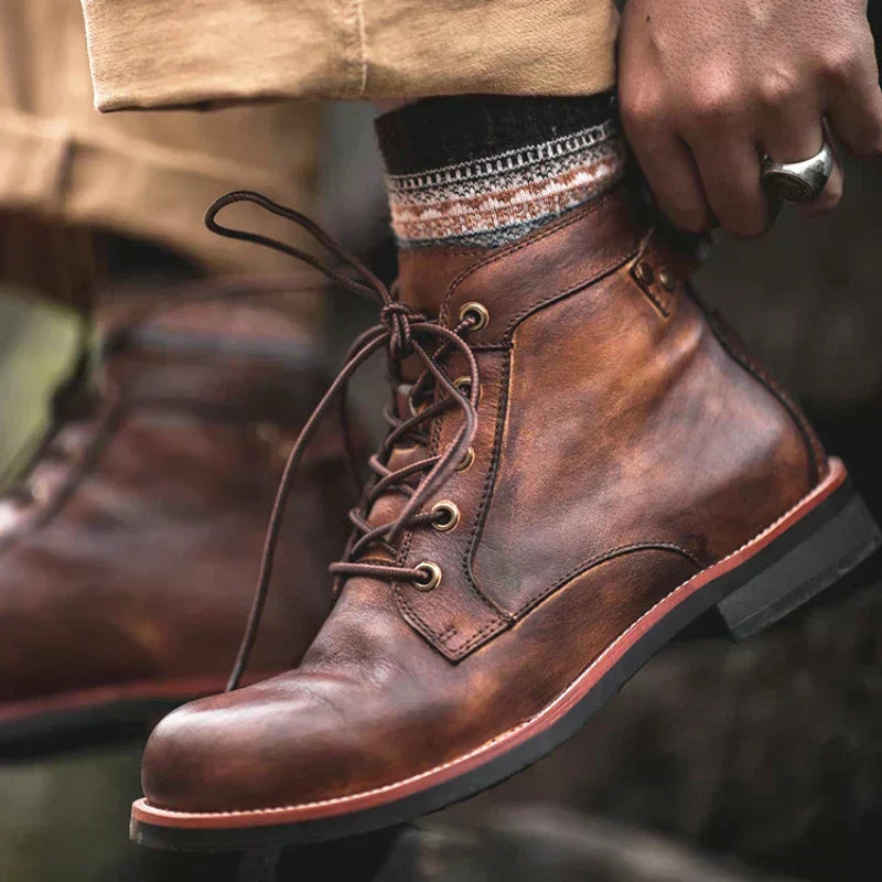 Fredie - Men’s Retro Round-Toe Boots