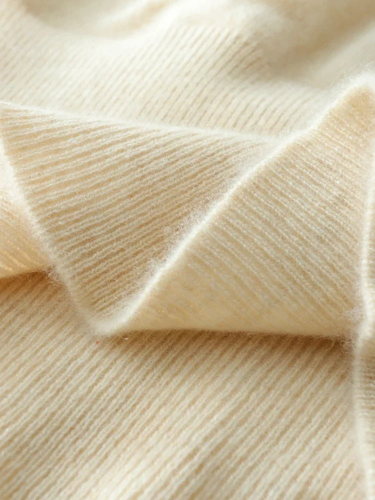 Teresa | Womens Cashmere Sweater with Crossover Collar | Standard Fit, Hand Wash | Pink, Red, Ivory and More XS-XL