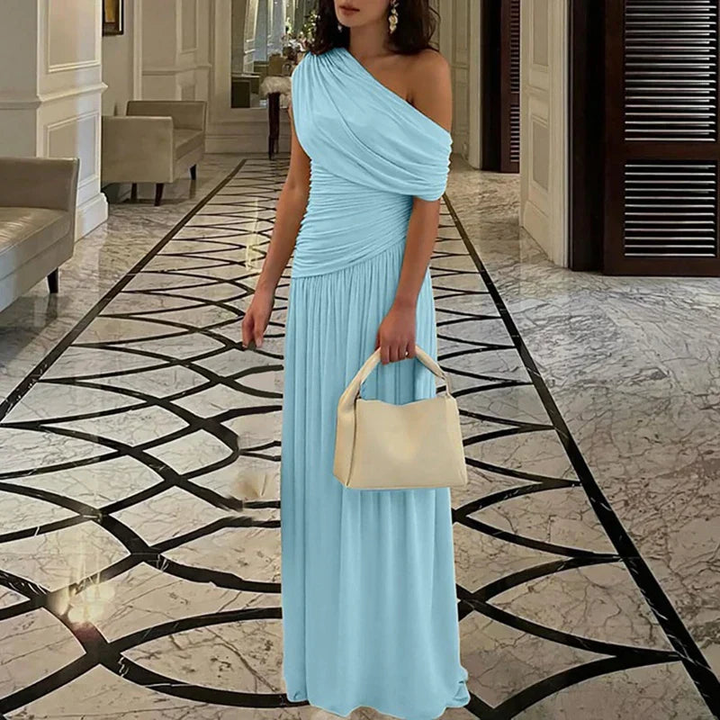 Eva's Boutique | Elegant Slant Maxi Dress