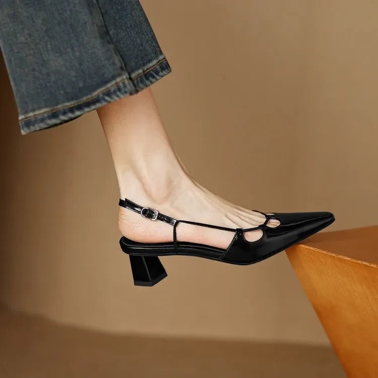 Katie Genuine Leather Slingbacks
