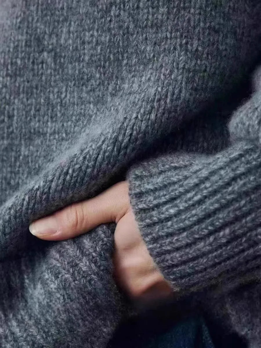 Deanna | Womens Pure Cashmere Oversized Sweater | Relaxed Fit, Soft Warm Knit | Gray, White or Brown Sizes S-2XL