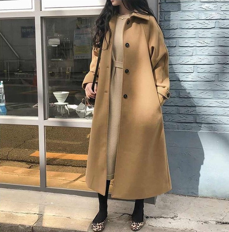 Women's Trench Coat with Longline Cut and Waist Belt | For Winter | Size S-2XL | Beige, Brown