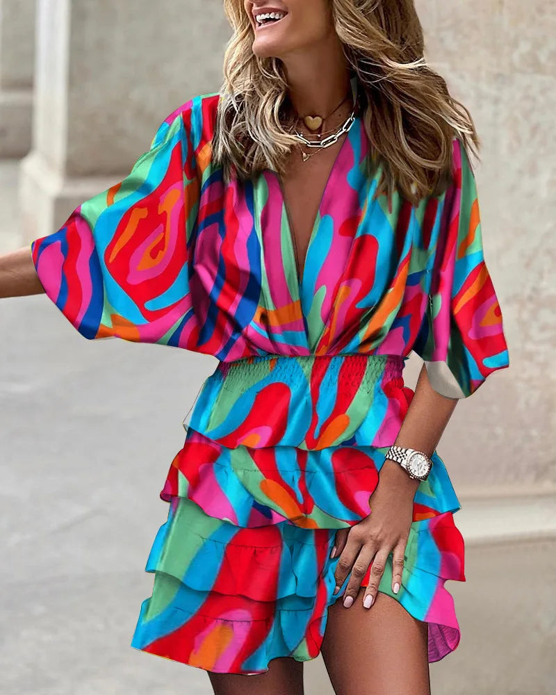Women's Boho Dress | Tiered Ruffled