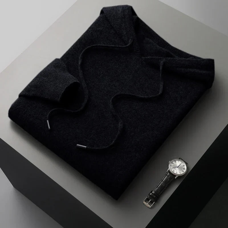 Luke | Mens Merino Wool Hoodie | Soft, Breathable Yet Warm, Single-Thread Design | Khaki, Light Gray and More XS-2XL