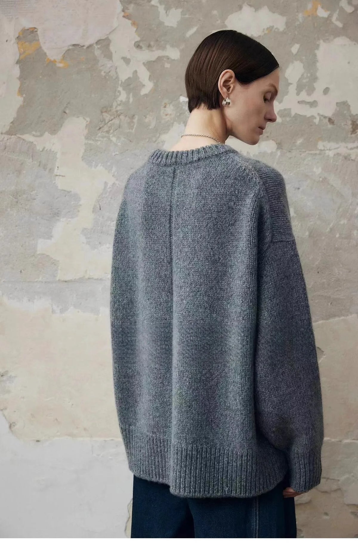 Deanna | Womens Pure Cashmere Oversized Sweater | Relaxed Fit, Soft Warm Knit | Gray, White or Brown Sizes S-2XL