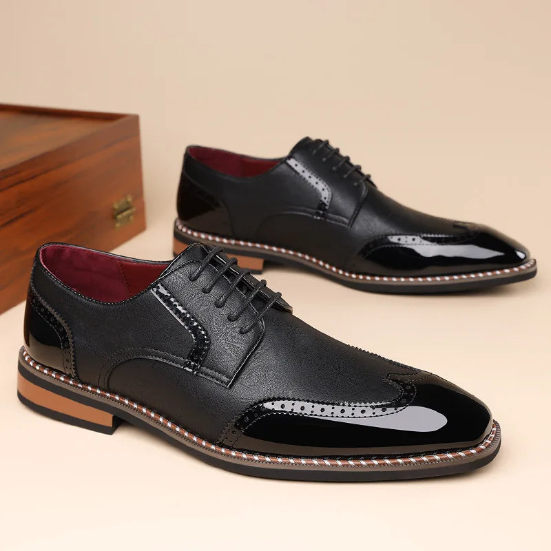 Elvaris Brogue Leather Shoes