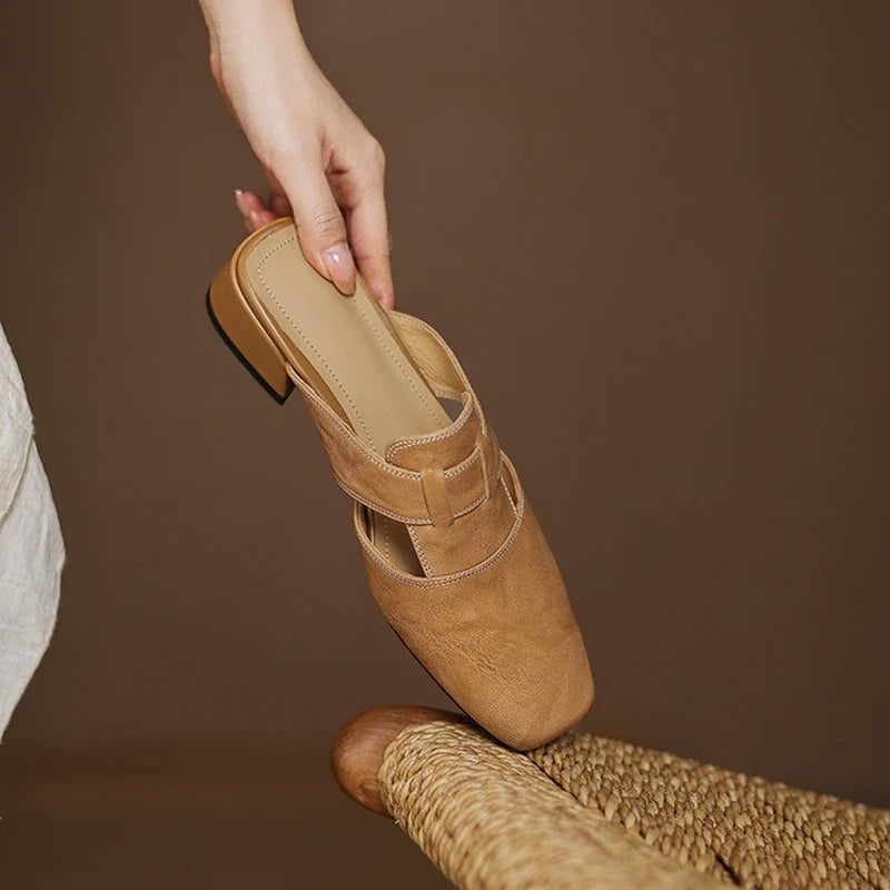 Delora Genuine Leather Mules