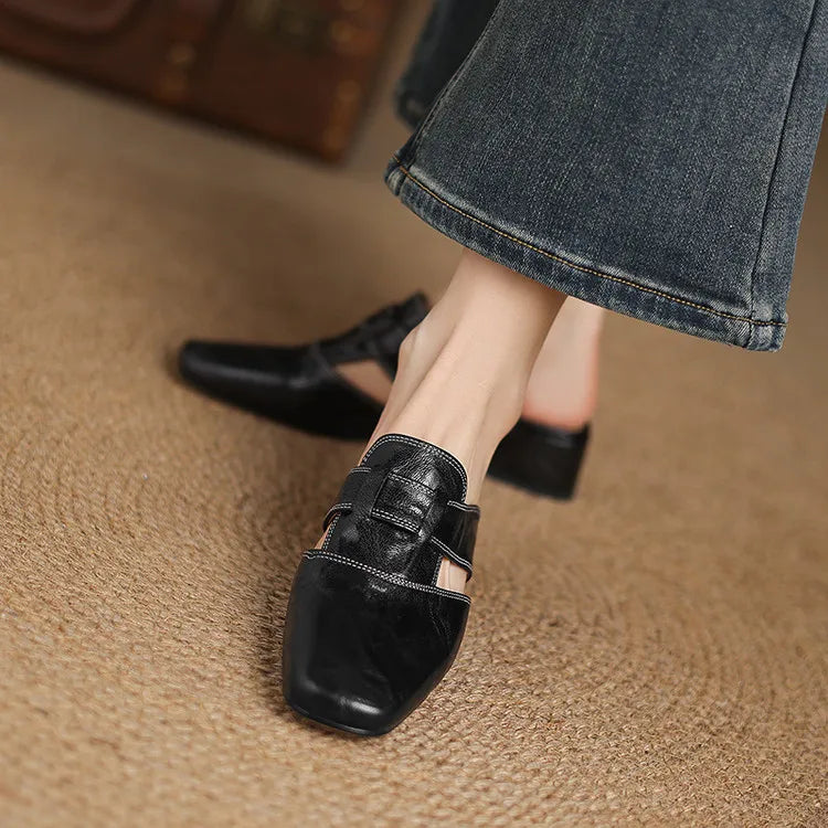 Delora Genuine Leather Mules