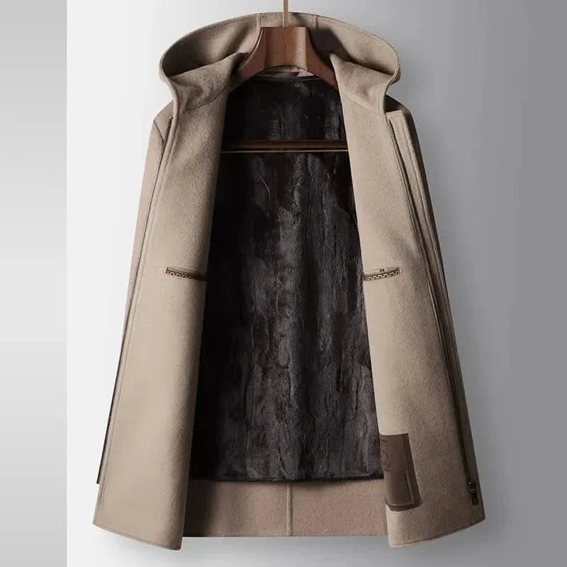 Women's Coat with Wool and Hood