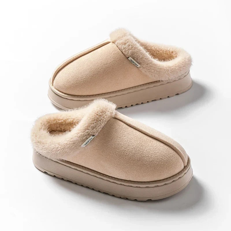 Women's Fluffy Slippers in Faux Suede