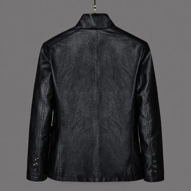 Sutton | Mens Leather Blazer Jacket, Tailored Fit | Fully Lined, Two-Button Closure | Brown, Black, Navy and More S-4XL