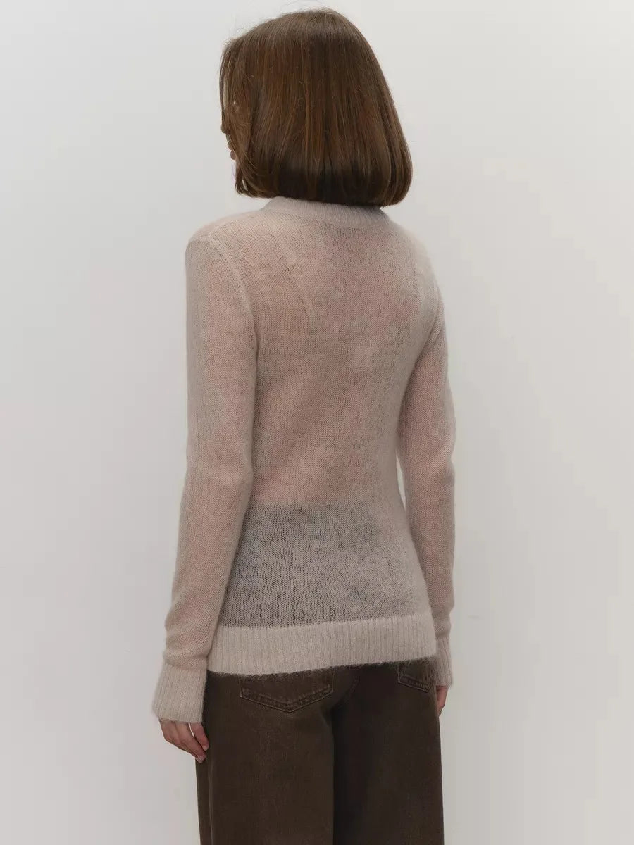 Natasha | Womens Crewneck Knit Sweater | Lightweight Layering Piece, Streamlined Cut | Yellow, Red, Pink and More S-L