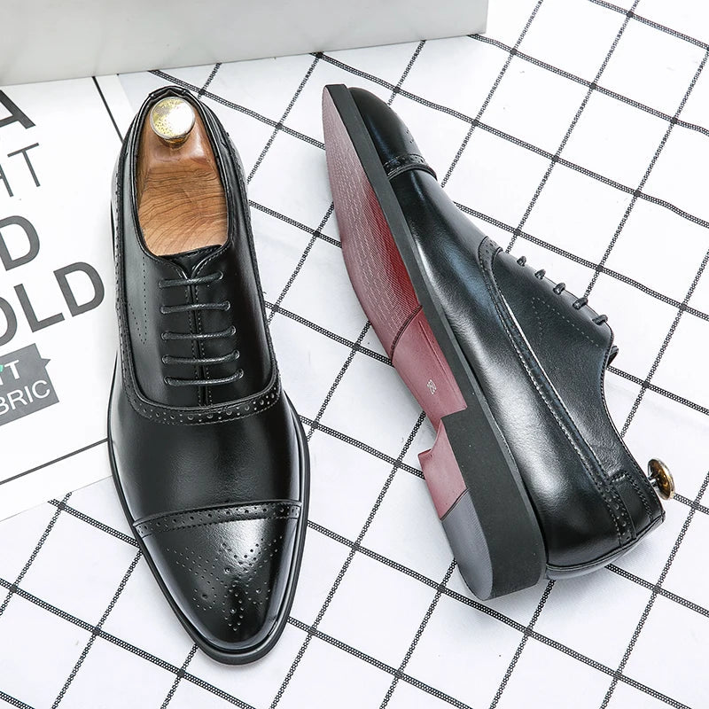 Oxford Royal Brogue | Leather-Like shoes with perforated details