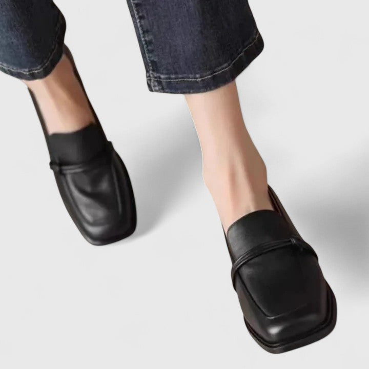 Women's Square-Toe Slip-On Loafers, Low Heel