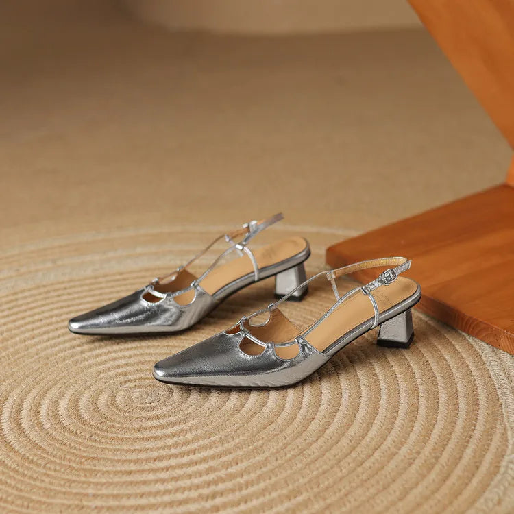 Katie Genuine Leather Slingbacks