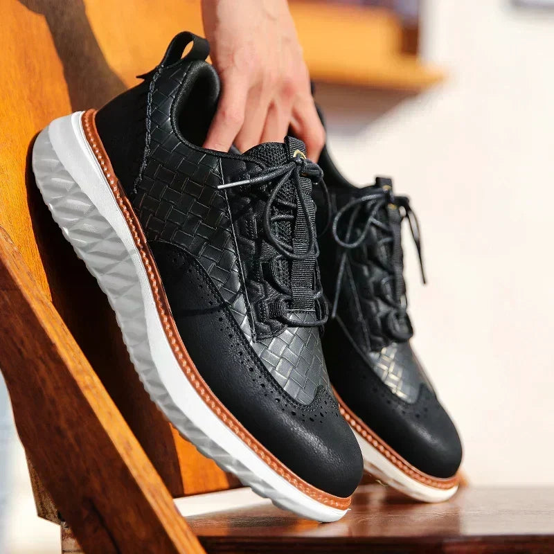 Oxford Ridge | Oxford Style Leather-Like Sneakers