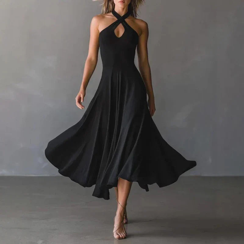 Finley | Women's Halter Neck A-line Maxi Dress