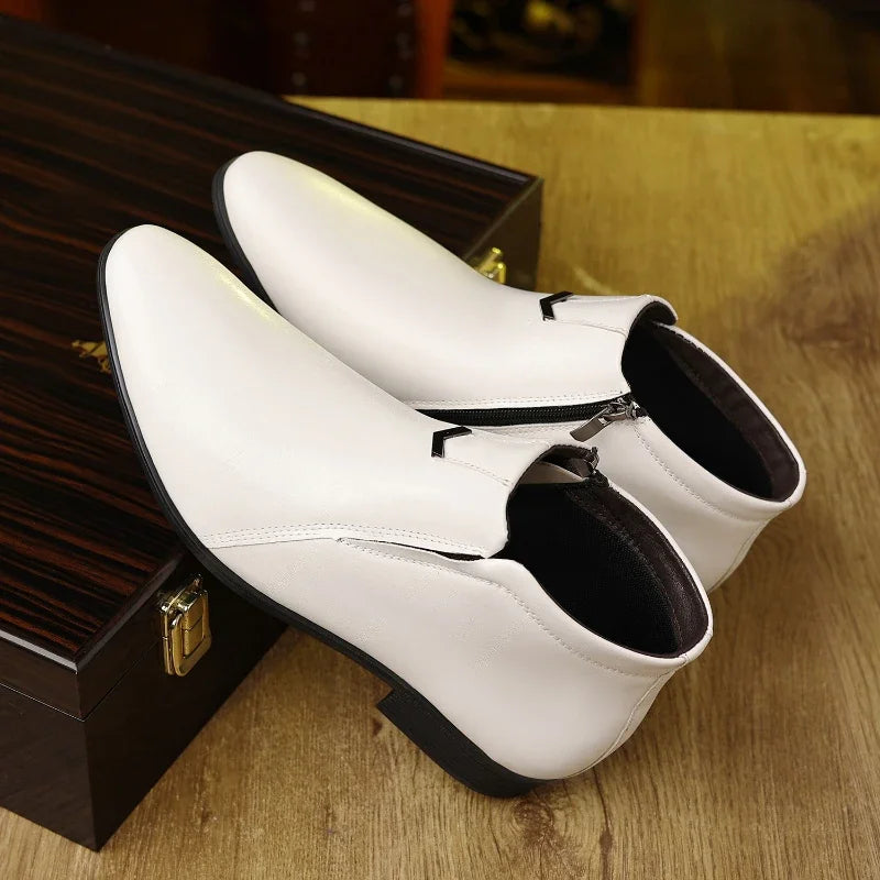 Pierre | Men's leather-like boots with zipper
