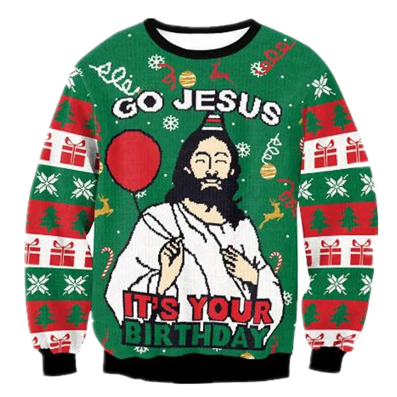 Emil | Mens Funny Christmas Sweater — Jesus' Birthday Motif in 5 Color Variants S–XL | Westmere