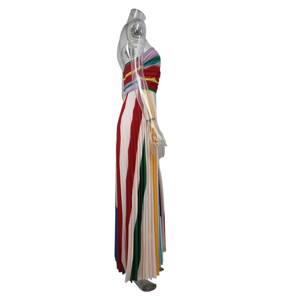 Dorothea | Strapless Smocked Striped Sundress with Bodice