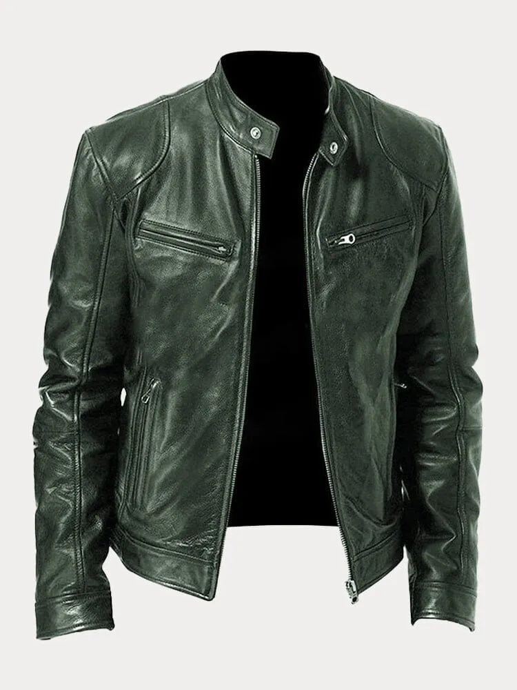 Men's Stand Collar Zip Jacket, Long Sleeves, Zip Pockets