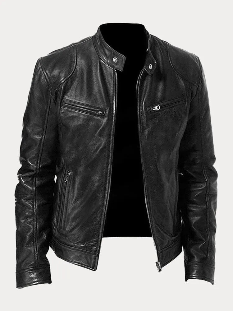 Men's Stand Collar Zip Jacket, Long Sleeves, Zip Pockets