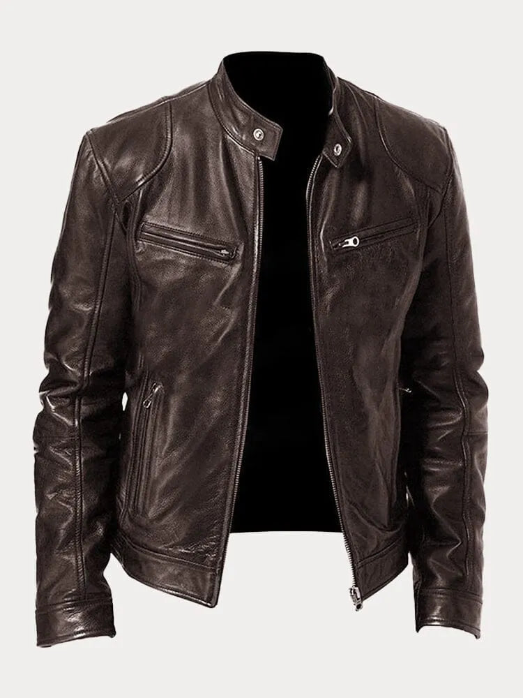 Men's Stand Collar Zip Jacket, Long Sleeves, Zip Pockets