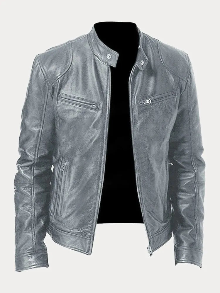 Men's Stand Collar Zip Jacket, Long Sleeves, Zip Pockets