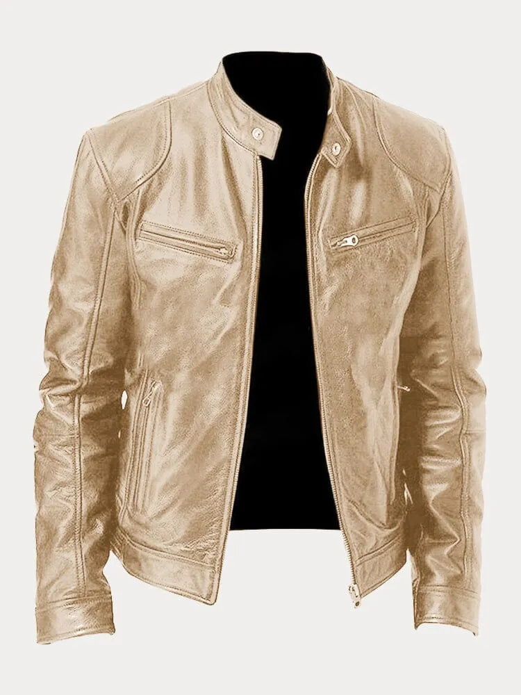 Men's Stand Collar Zip Jacket, Long Sleeves, Zip Pockets