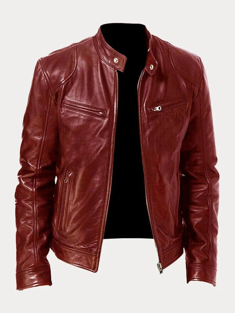 Men's Stand Collar Zip Jacket, Long Sleeves, Zip Pockets