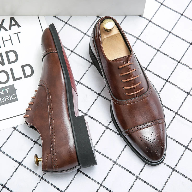 Oxford Royal Brogue | Leather-Like shoes with perforated details
