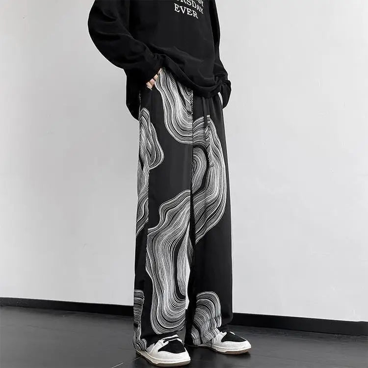 Graph Cotton Trousers